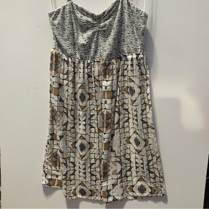 Roxy Silver White Midi Sundress